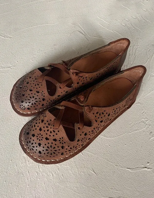 Summer Handmade Womens Retro Flat Shoes